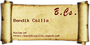 Bendik Csilla névjegykártya